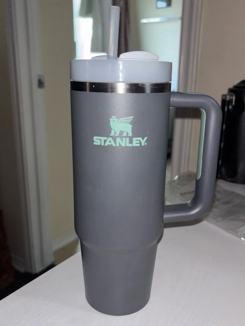 Stanley-Lindt Quencher 30 oz Flowstate Tumbler W/ Handle & Straw-Gray Charcoal - Picture 1 of 3